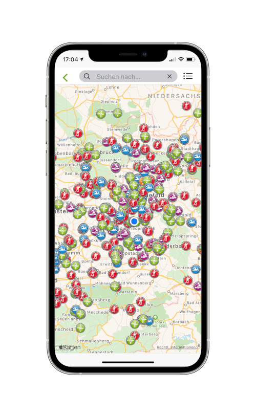 Sportnavi App - Anbieter-Karte